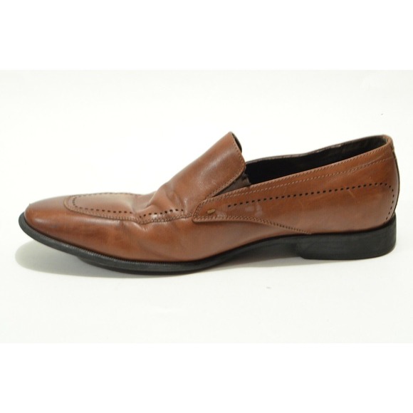 Stacy Adams 10 D Brown Leather Slip On‎ Oxford Dress Shoes - Picture 3 of 7